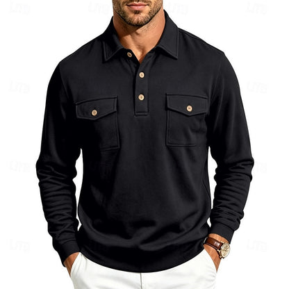 Harold | Refined Long-Sleeve Pocket Polo Shirt 10
