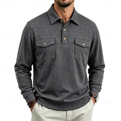 Harold | Refined Long-Sleeve Pocket Polo Shirt 2