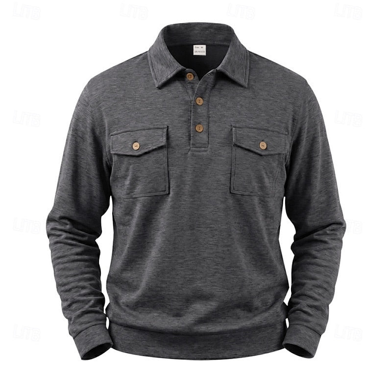 Harold | Refined Long-Sleeve Pocket Polo Shirt 5
