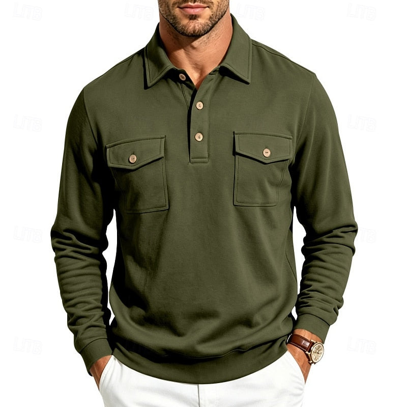 Harold | Refined Long-Sleeve Pocket Polo Shirt 7