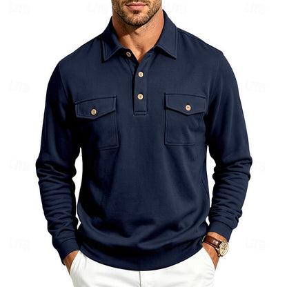 Harold | Refined Long-Sleeve Pocket Polo Shirt 9