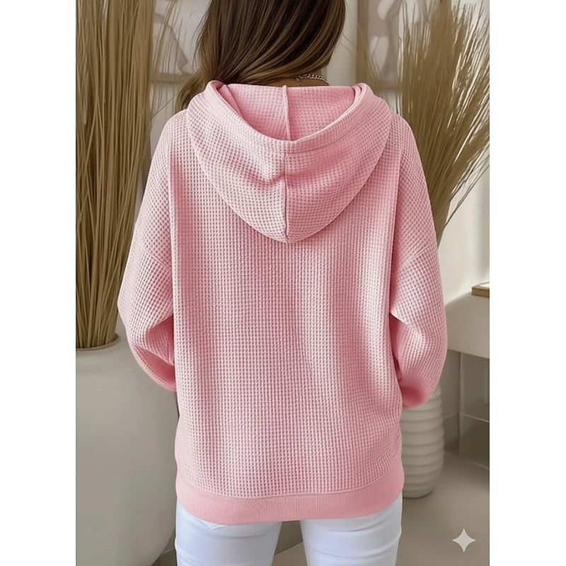 Harper | Textured Drawstring Hoodie 1