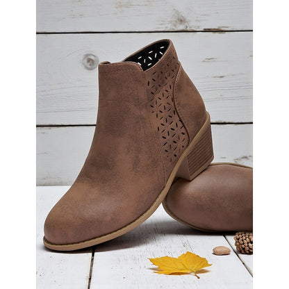 Hollis | Cutout Low-Heel Ankle Boots 3