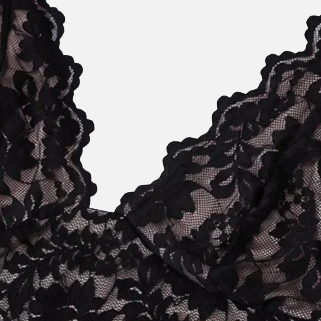 Women's Black Lace Formal Maxi Dress | Deep V Halter Neck Backless