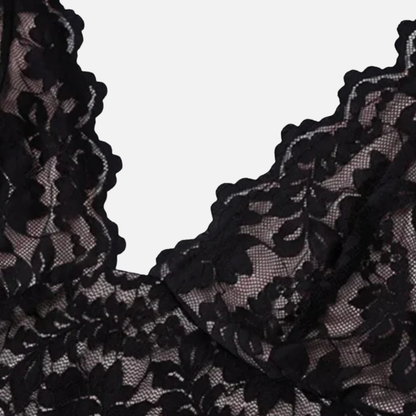 Women's Black Lace Formal Maxi Dress | Deep V Halter Neck Backless