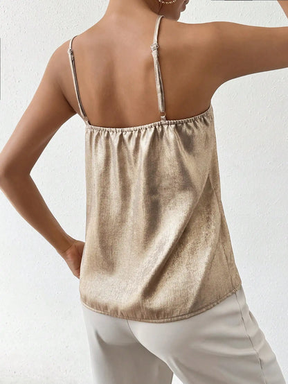 Women's V-Neck Camisole Top with Spaghetti Straps