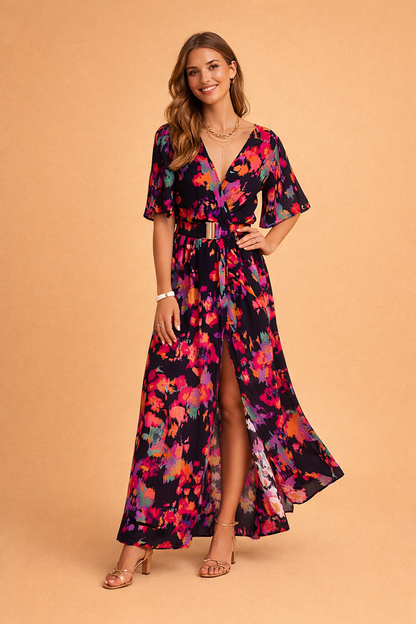 KAREN | Elegant maxi dress with a wrap neckline 1