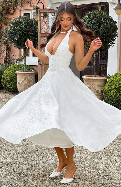 Kimberly | Women’s Wedding Gues Dress Halter Midi Dress 8