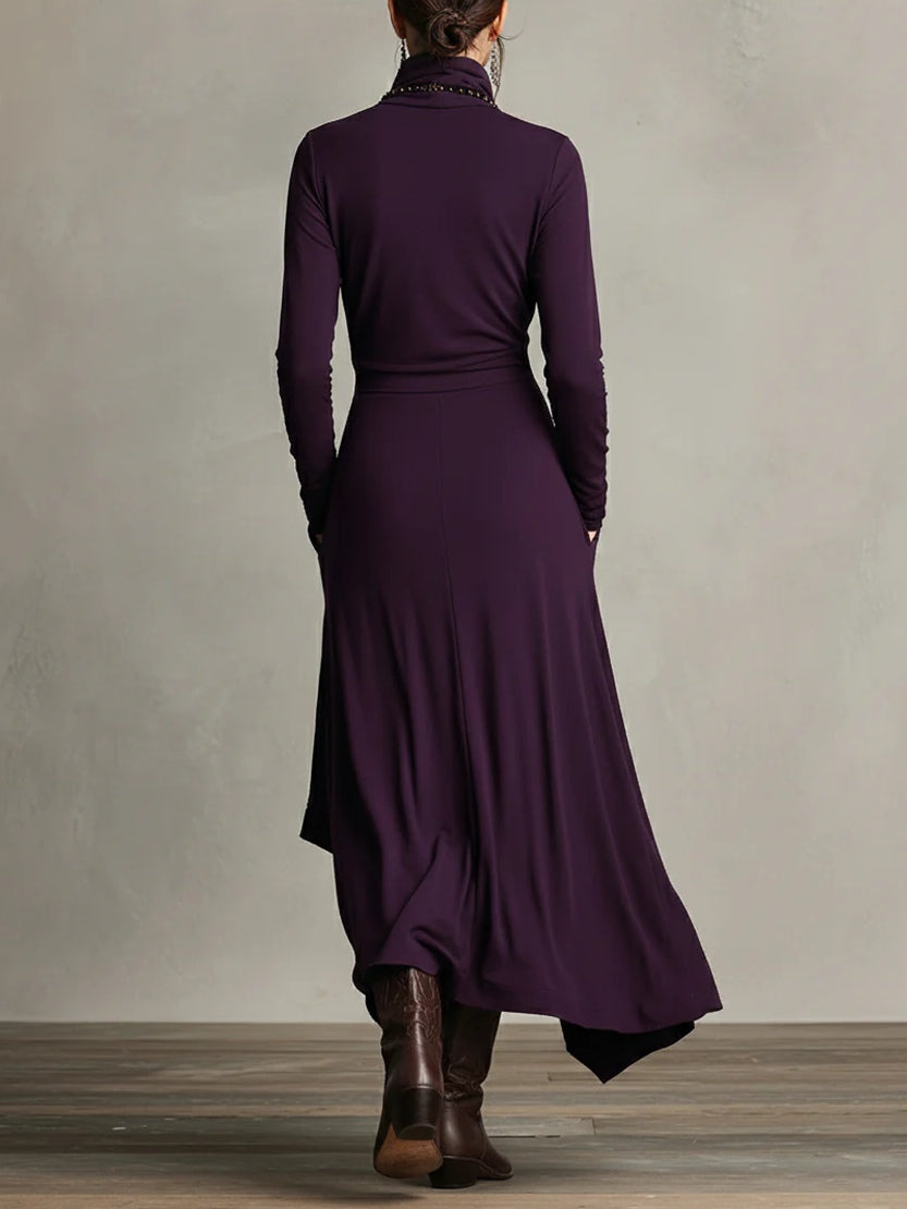 Kora Pleated Maxi Dress | Soft Breathable Fabric, High Neckline 1