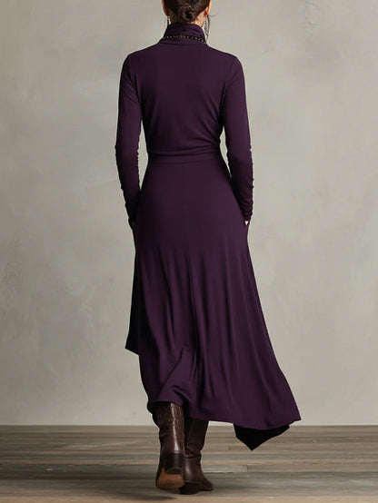 Kora Pleated Maxi Dress | Soft Breathable Fabric, High Neckline 1