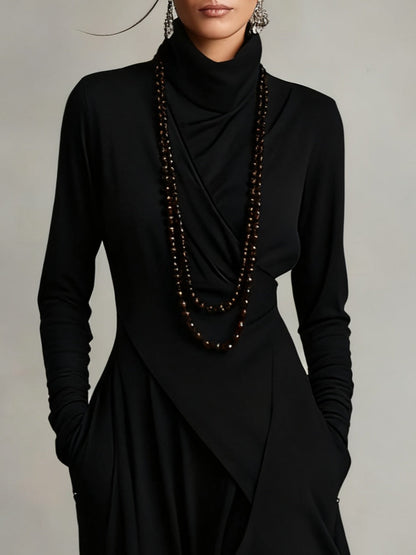 Kora Pleated Maxi Dress | Soft Breathable Fabric, High Neckline 4