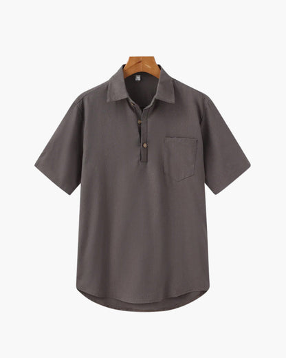 Men's Short Sleeve Polo Shirt with Chest Pocket
