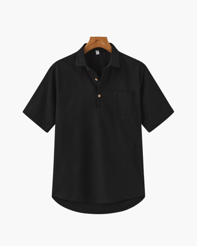 Men's Short Sleeve Polo Shirt with Chest Pocket
