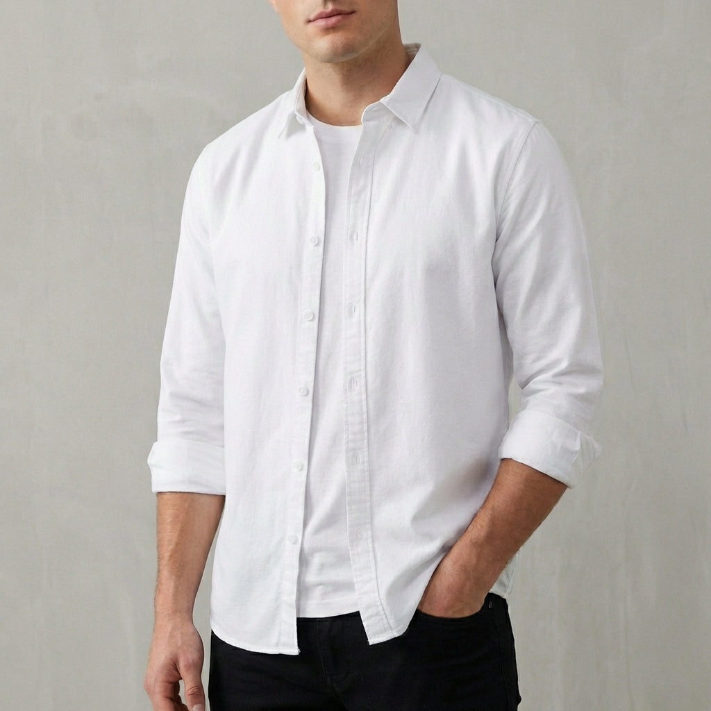 Laurence Relaxed Button-Down Shirt with Shirttail Hem 1