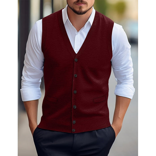 Leonard | Buttoned V-Neck Sweater Vest 0