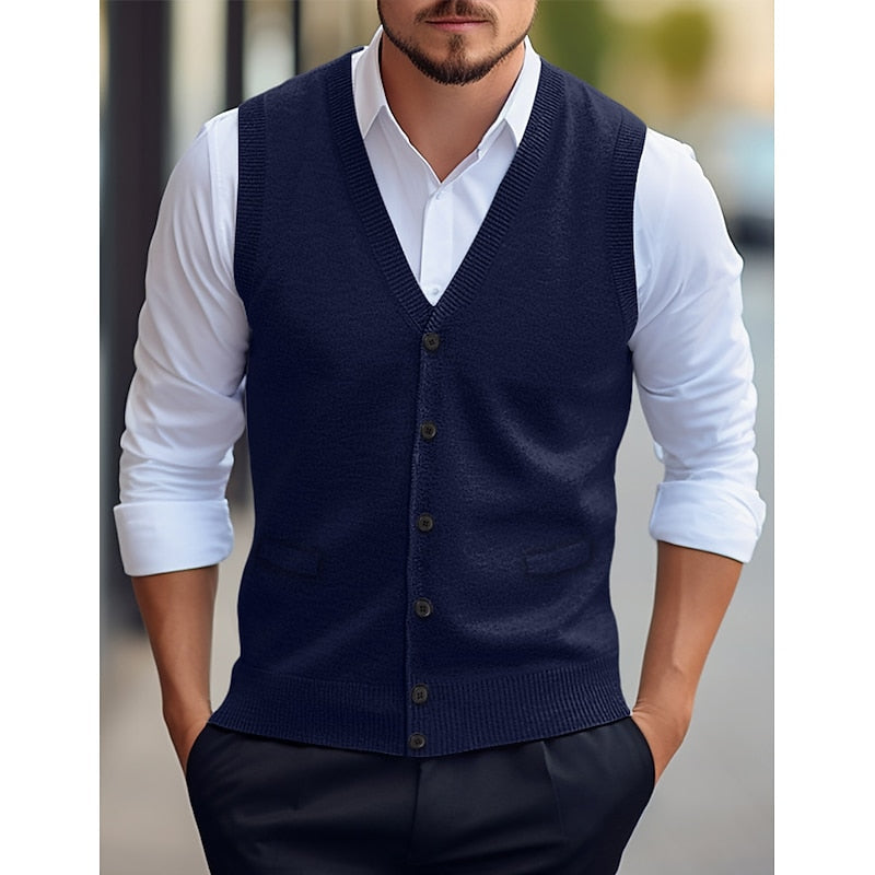 Leonard | Buttoned V-Neck Sweater Vest 3