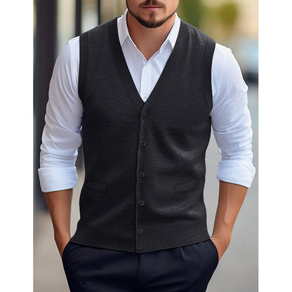 Leonard | Buttoned V-Neck Sweater Vest 4