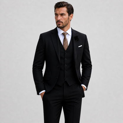 Linen Three-Piece Suit with Waistcoat for Men 4