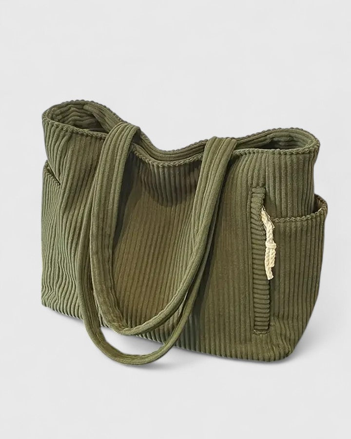 Liorane | Luxurious Ribbed Tote Bag With Cord Detail 0