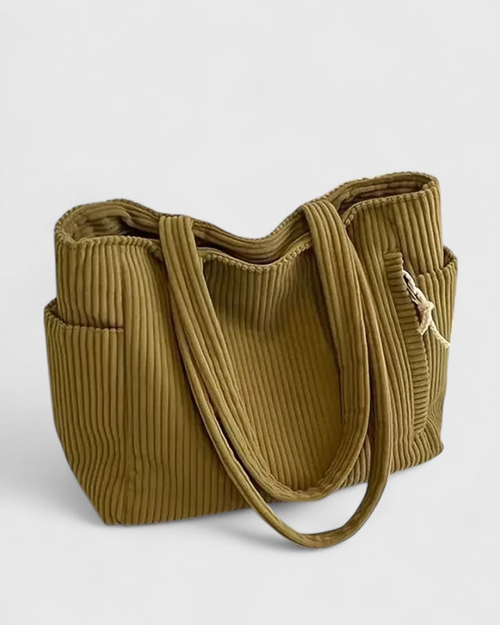 Liorane | Luxurious Ribbed Tote Bag With Cord Detail 2