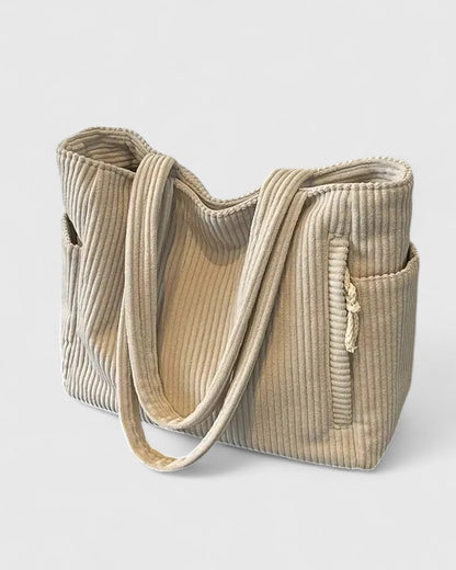 Liorane | Luxurious Ribbed Tote Bag With Cord Detail 3