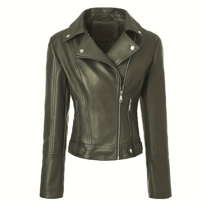 Mabel | Sculpted Zip-Front Moto Jacket 9