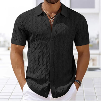 Marco | Men's Button-Down Textured Polo Shirt 6