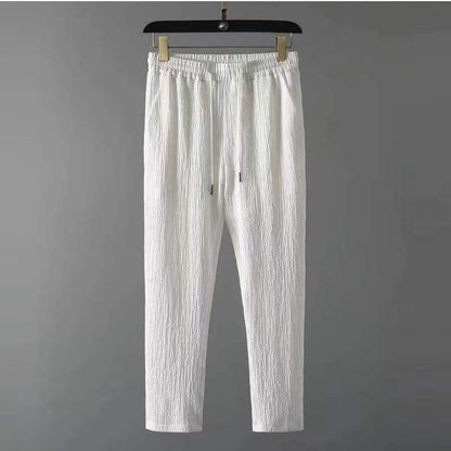 Men's Textured Short Sleeve Shirt and Trousers Set
