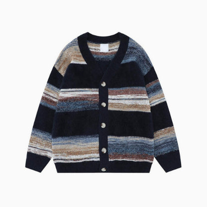 Men's striped cardigan 0
