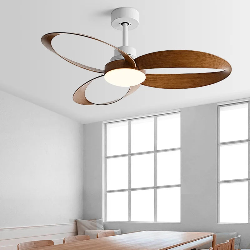 Modern ceiling fan – Wooden blades, dimmable LED lighting for the living room or bedroom 3