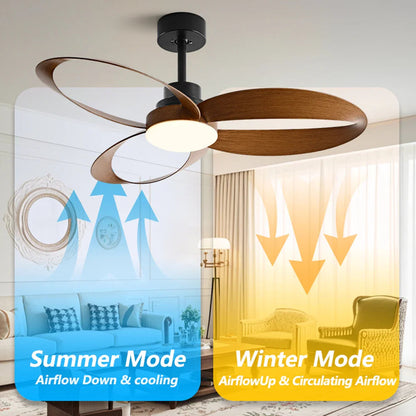 Modern ceiling fan – Wooden blades, dimmable LED lighting for the living room or bedroom 4