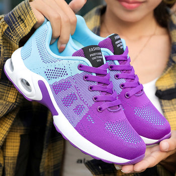 Women's Mesh Knit Lace-Up Sneakers
