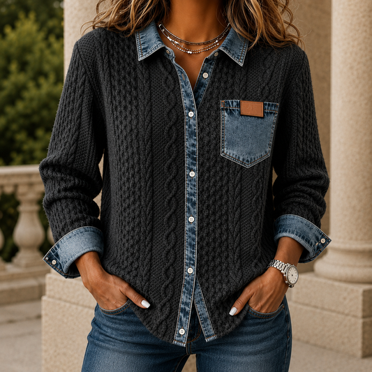 Oriana Denim Trim Shirt 0
