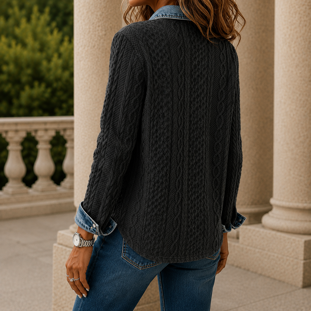 Oriana Denim Trim Shirt 1