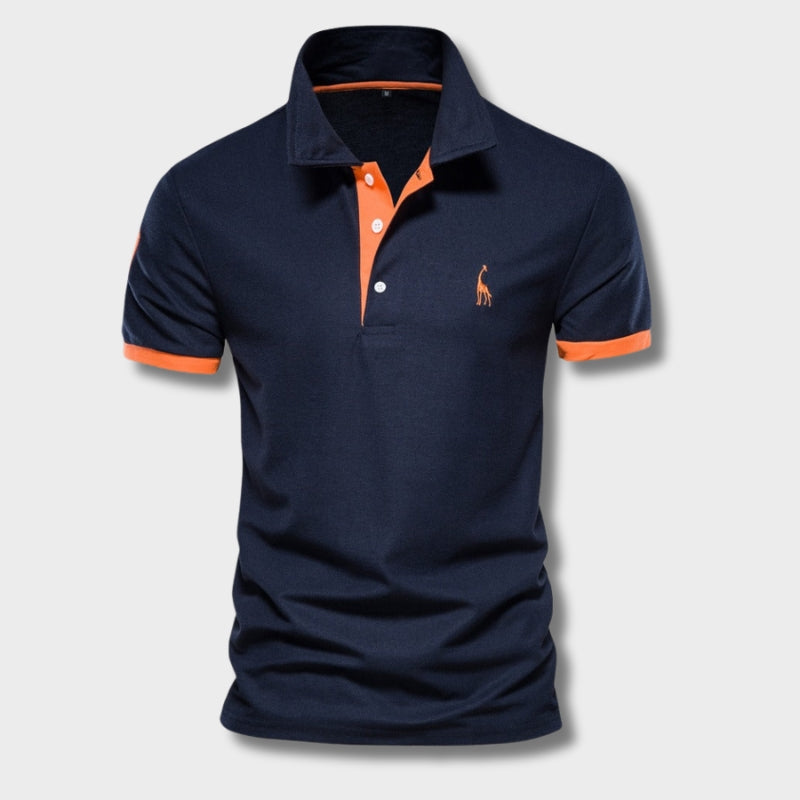 Men's Short Sleeve Polo Shirt with Contrast Trim