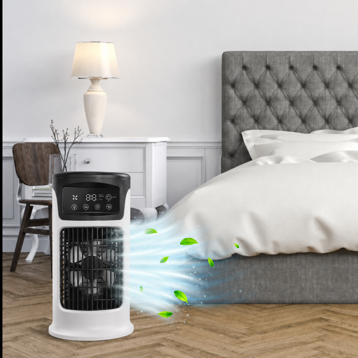 Portable air cooler with humidifier | Mini USB air conditioner with touchscreen 1