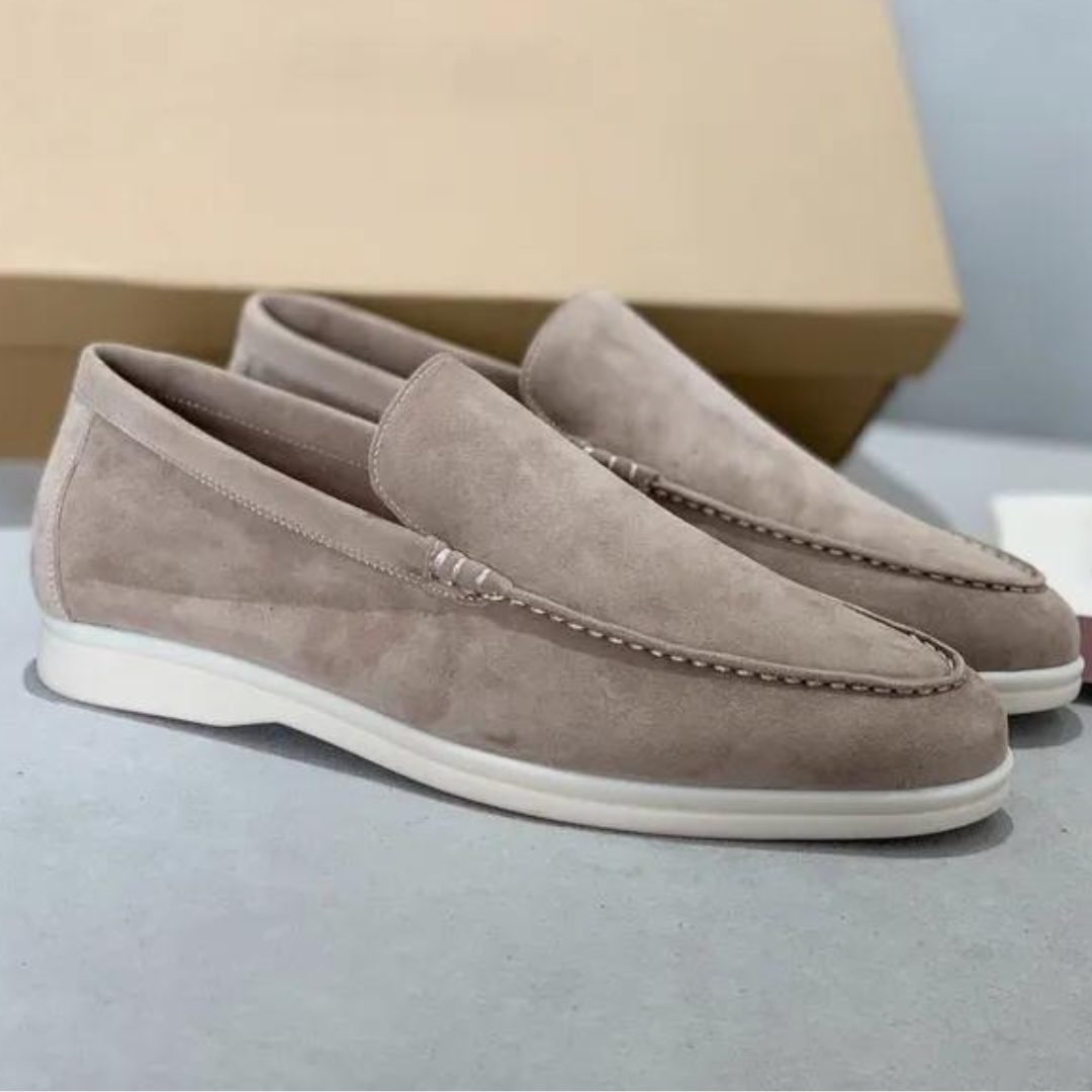 Men's Suede Slip-On Loafers with Rubber Sole