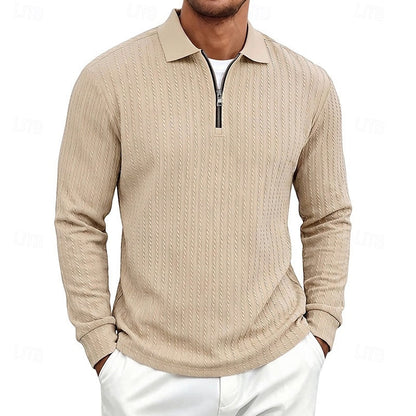 Rhett | Textured Quarter-Zip Polo Shirt 1