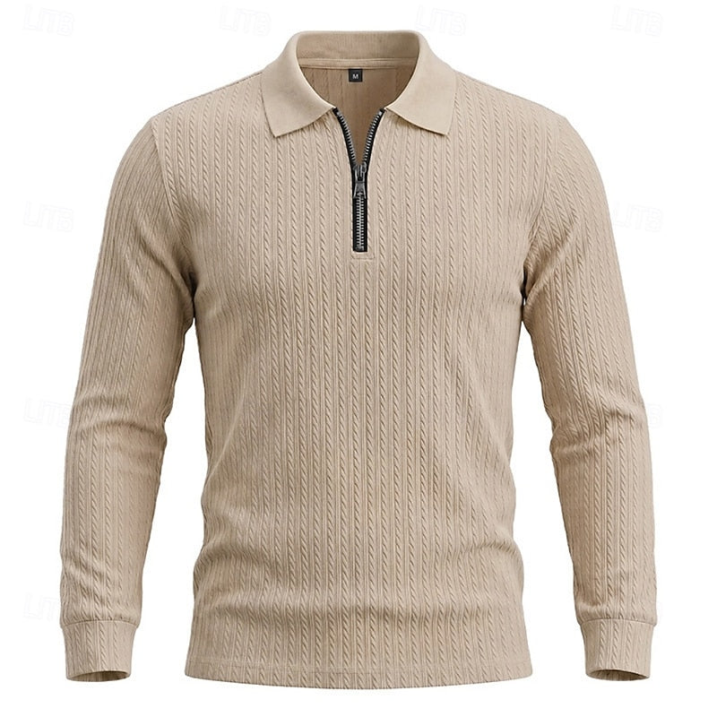 Rhett | Textured Quarter-Zip Polo Shirt 4