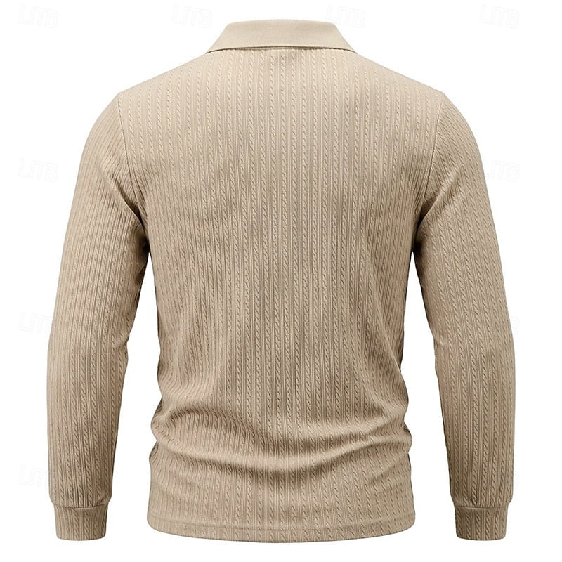 Rhett | Textured Quarter-Zip Polo Shirt 5