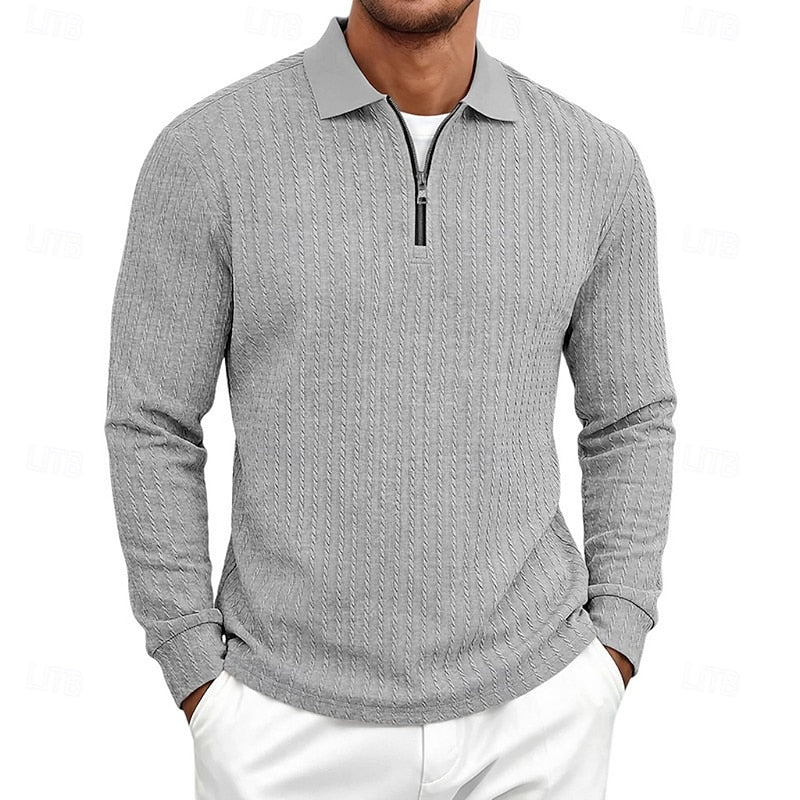 Rhett | Textured Quarter-Zip Polo Shirt 6