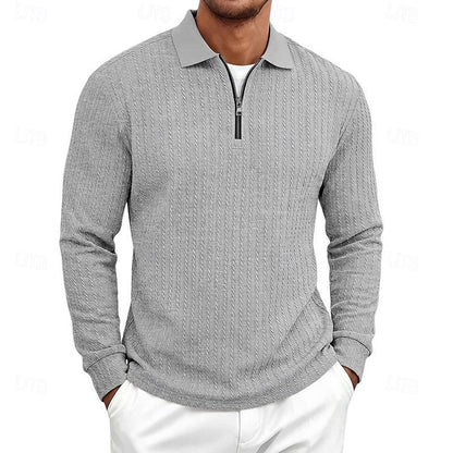 Rhett | Textured Quarter-Zip Polo Shirt 6