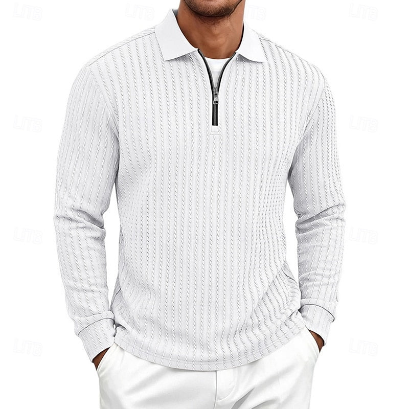 Rhett | Textured Quarter-Zip Polo Shirt 7