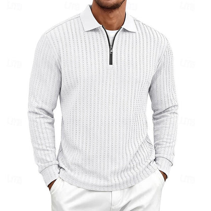 Rhett | Textured Quarter-Zip Polo Shirt 7