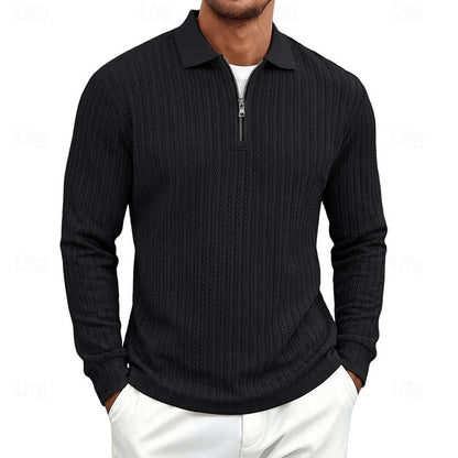 Rhett | Textured Quarter-Zip Polo Shirt 9