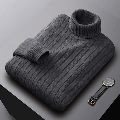 Rhys | Cable Knit Turtleneck Sweater 11