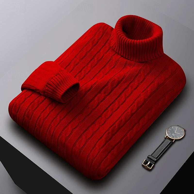 Rhys | Cable Knit Turtleneck Sweater 4