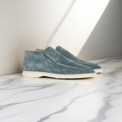 Men's Suede Slip-On Ankle Boots with Moc Toe