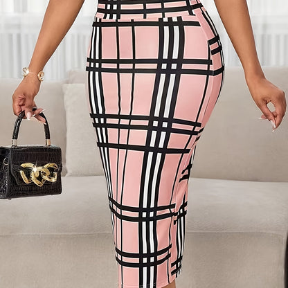 Rosa | Refined Plaid Pencil Skirt 9