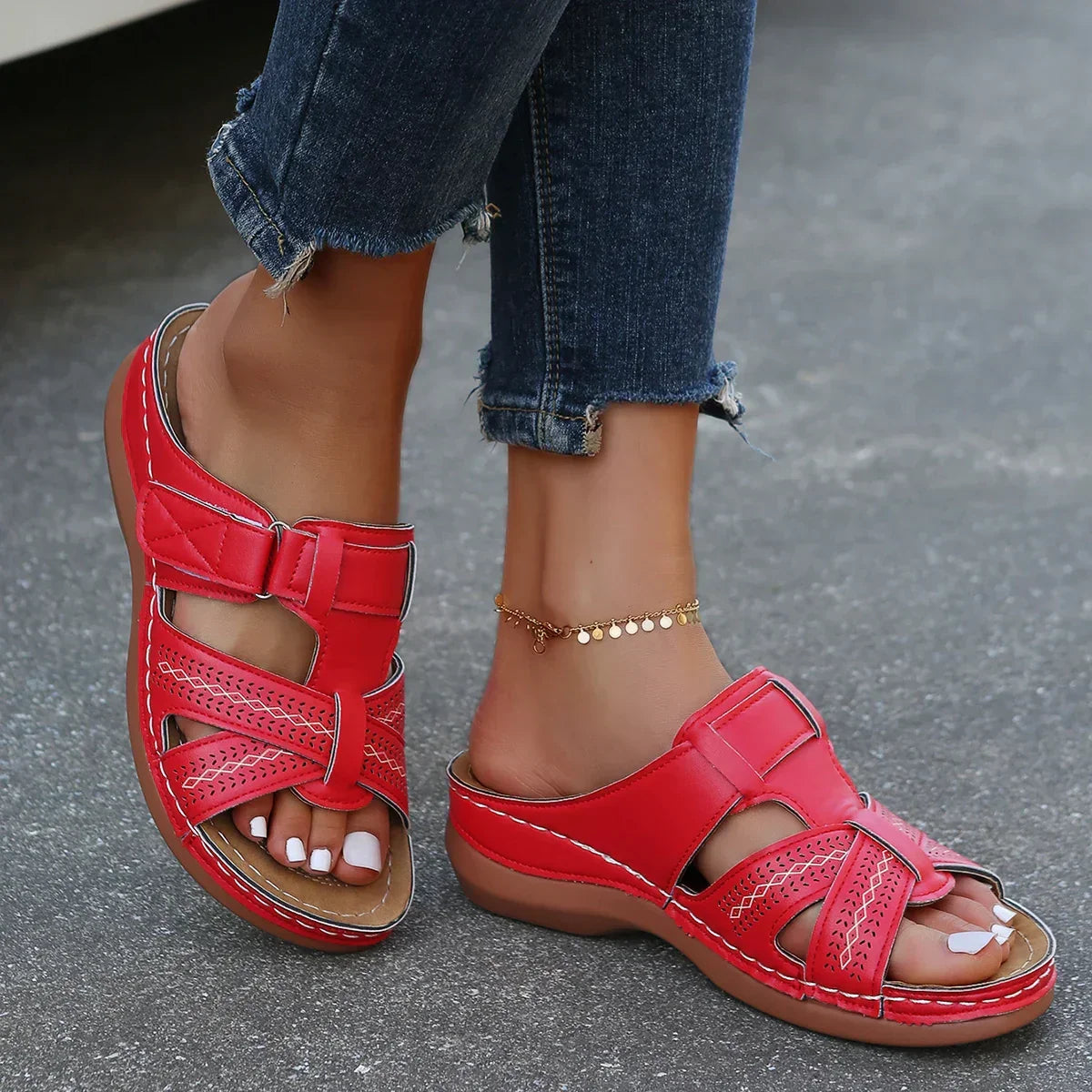 Women's Wedge Sandals with Adjustable Straps